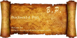 Buchvald Pál névjegykártya